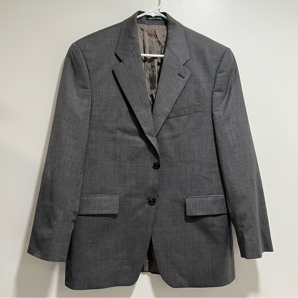 LAUREN RALPH LAUREN Mens 38S  Gray Blazer  100% Wool